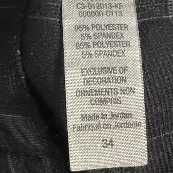 Champion Men’s Plaid Golf Shorts Black Gray Flat Front Chino Preppy Size 34 - Picture 6 of 8